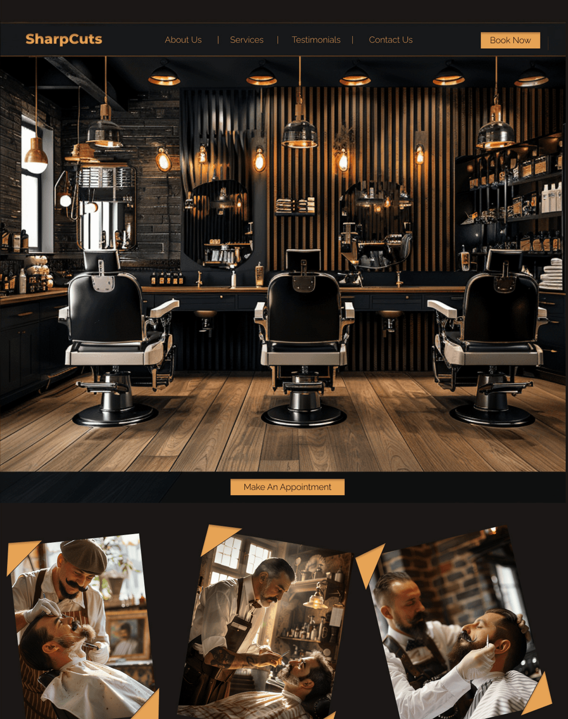 Barbershop Website Design after