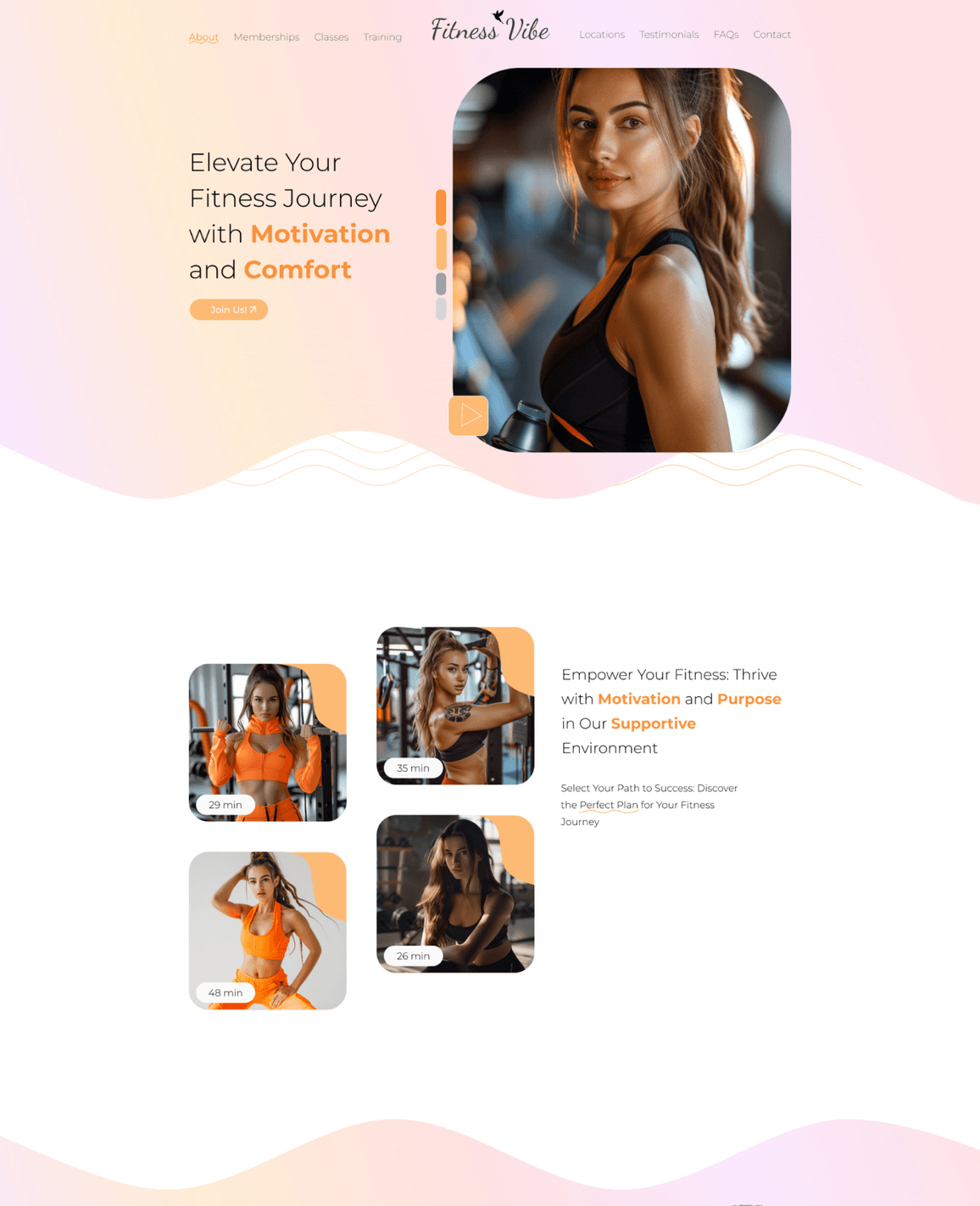 Fitness Club Website Design after