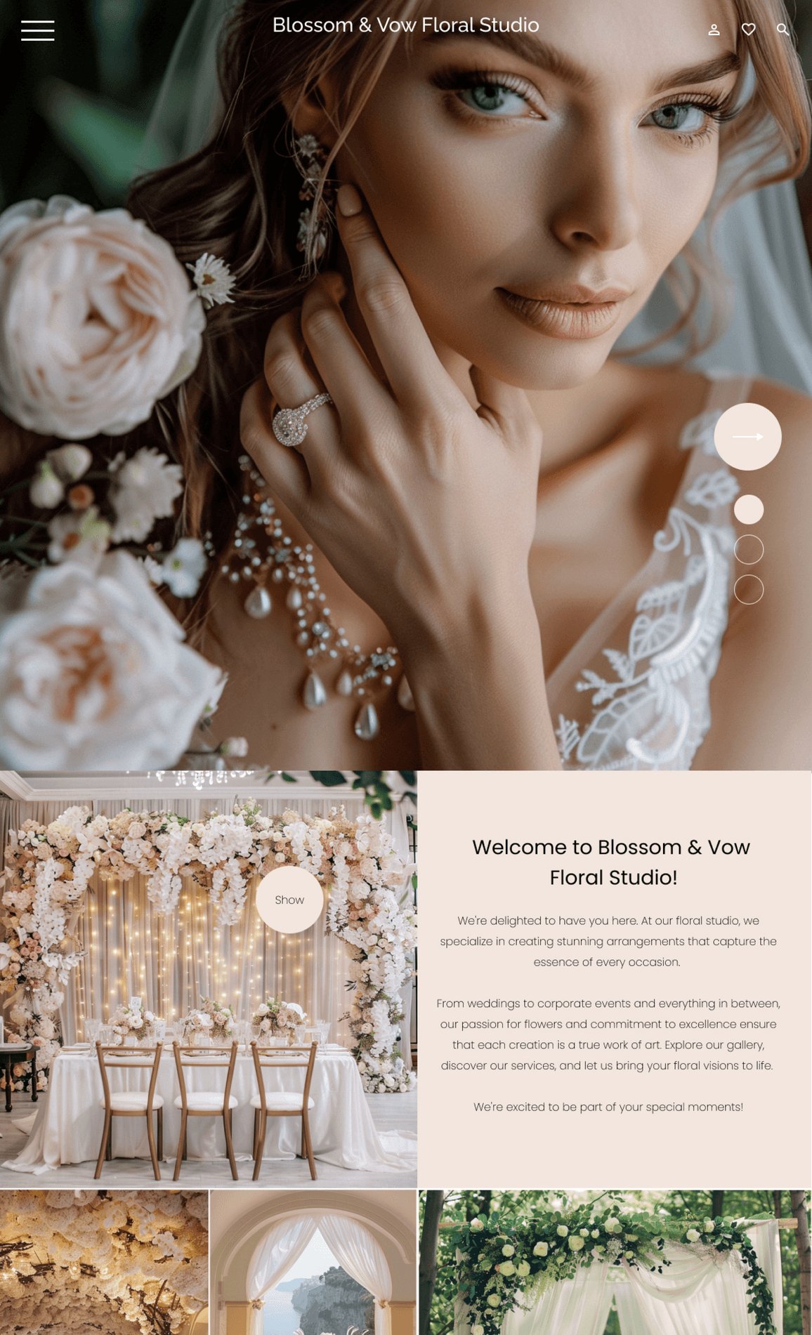 Wedding Florists Website Design after